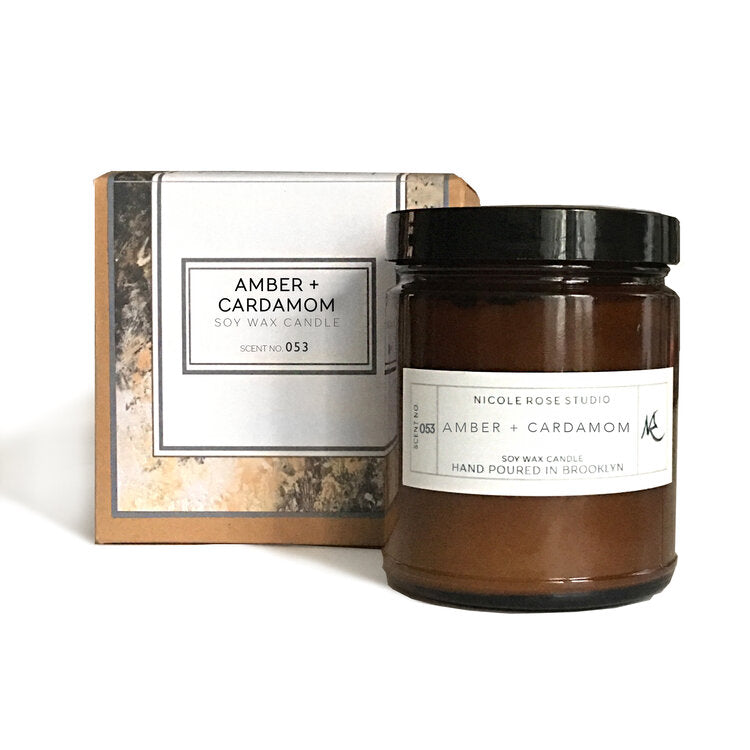 Date Night In Amber + Cardamom Scented Soy Wax Candle