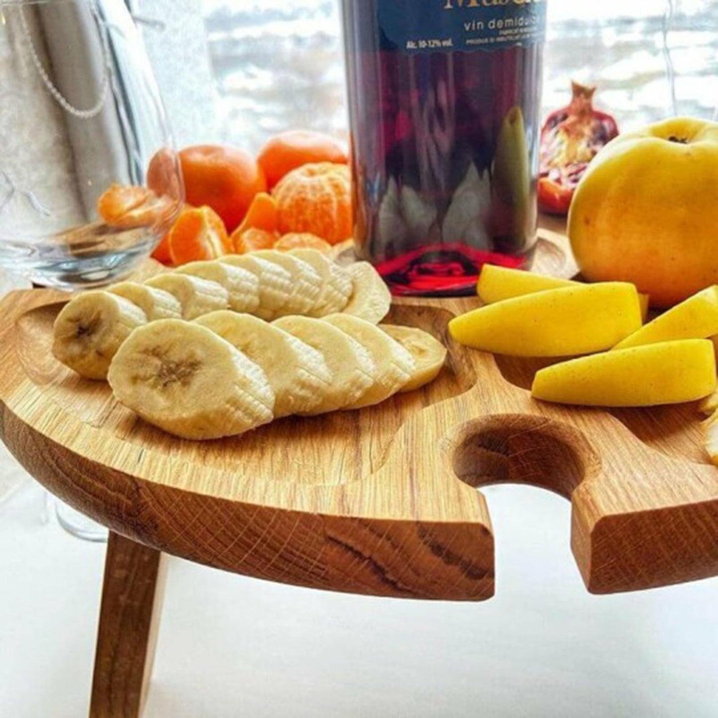 Date Night In Wooden Outdoor Folding Picnic-table With Glass Holder