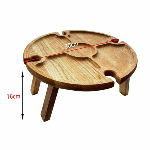 Date Night In Wooden Outdoor Folding Picnic-table With Glass Holder
